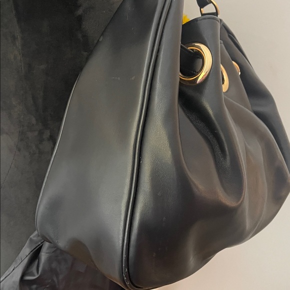 Karl Lagerfeld Black Leather Drawstring Bucket Bag - Picture 16 of 16